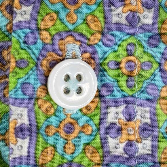 Mr Turk Button Down Shirt Men’s Size Small S ? Green Geometric Long Sleeve - Picture 5 of 10